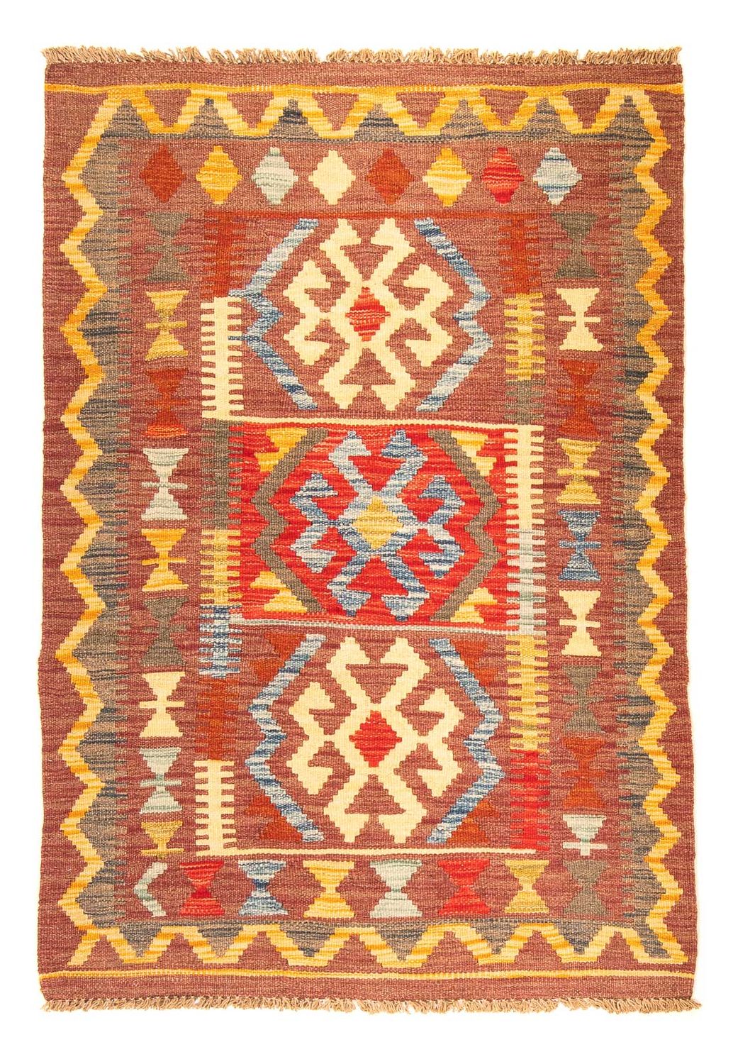 Kelim Rug - Splash - 125 x 86 cm - brown