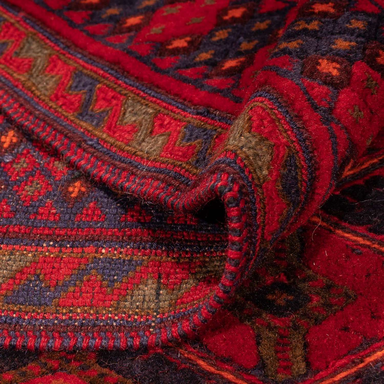 Afghan Rug - Bukhara - 283 x 208 cm - dark red