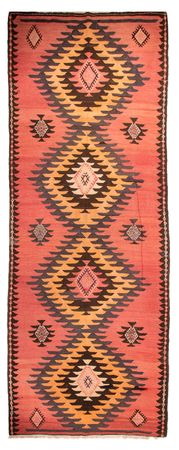 Runner Kelim Rug - Old - 410 x 160 cm - rust