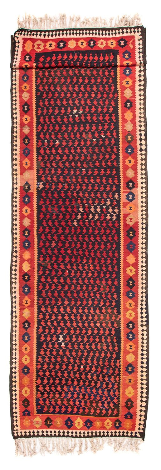 Runner Kelim Rug - Old - 450 x 120 cm - dark blue