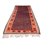 Runner Kelim Rug - Old - 450 x 120 cm - dark blue