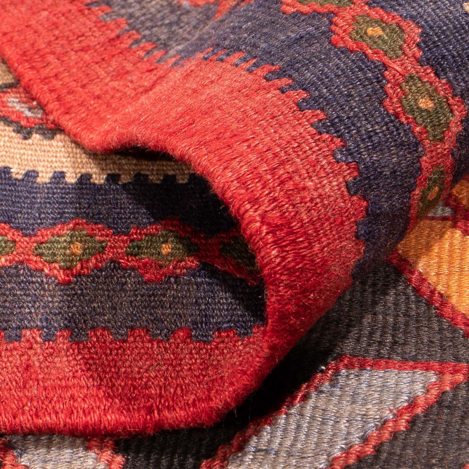 Runner Kelim Rug - Old - 440 x 140 cm - red
