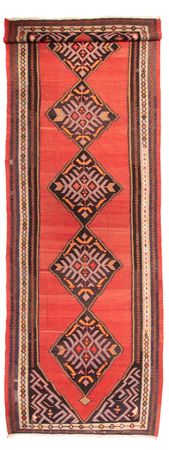Runner Kelim Rug - Old - 440 x 140 cm - red