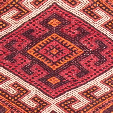 Runner Kelim Rug - Old - 410 x 90 cm - red