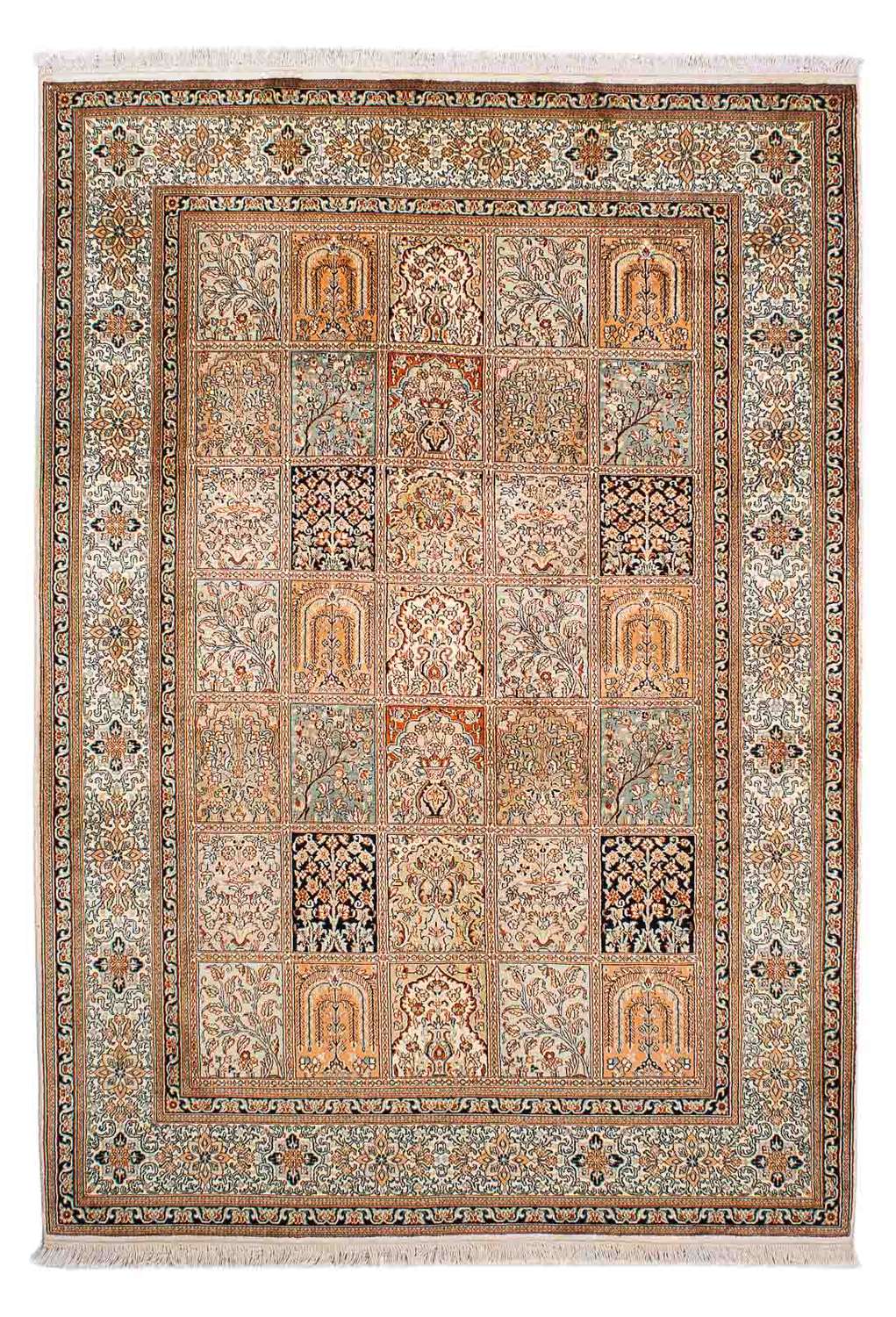 Silk Rug - Kashmir Silk - 221 x 158 cm - multicolored