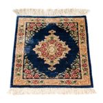 Silk Rug - Ghom Silk - Premium - 39 x 28 cm - dark blue