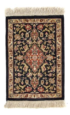 Silk Rug - Ghom Silk - Premium - 42 x 28 cm - dark blue