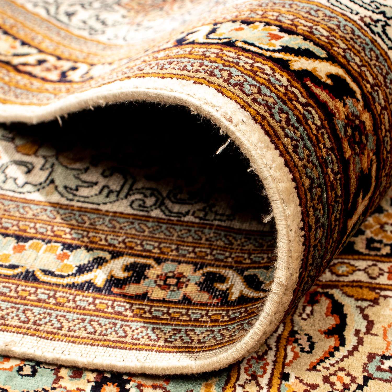 Silk Rug - Kashmir Silk - 325 x 249 cm - brown