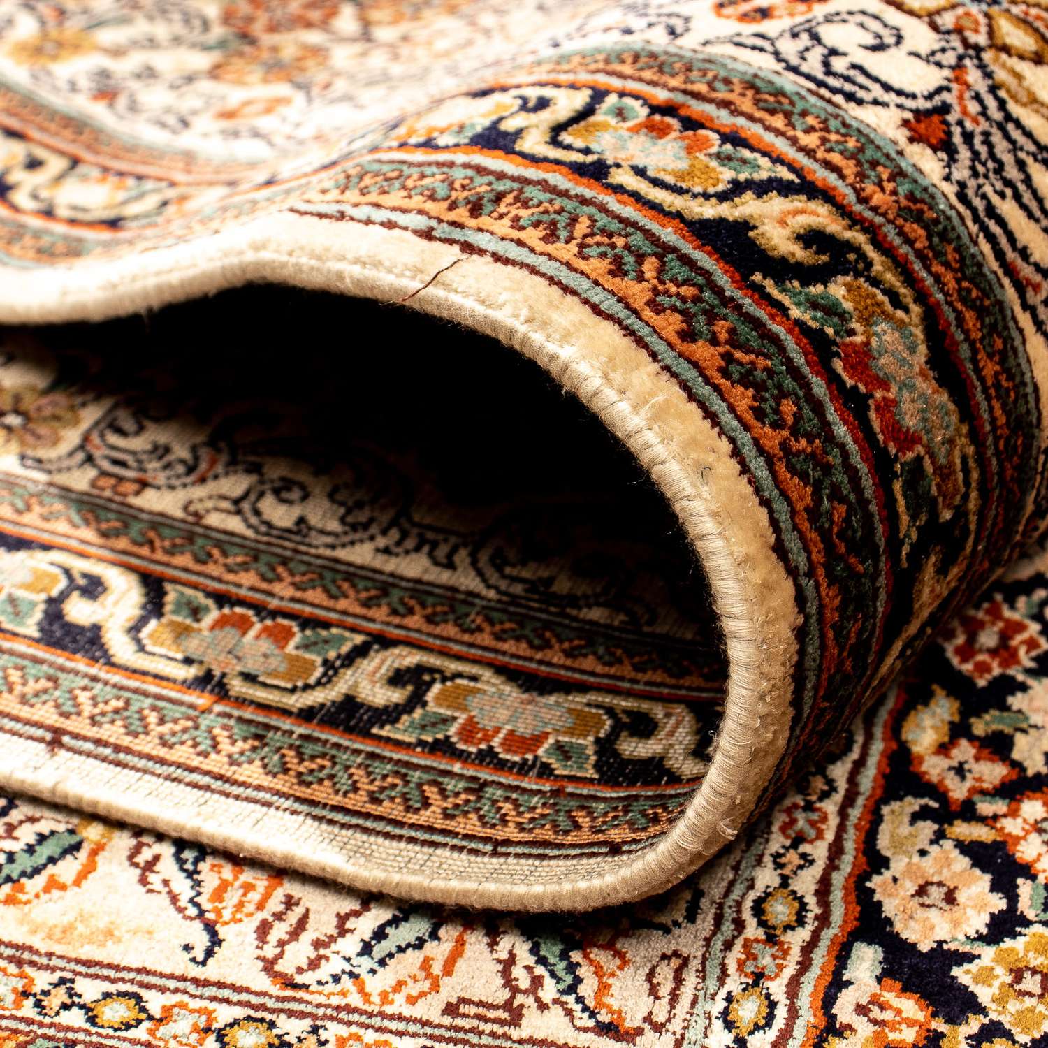 Silk Rug - Kashmir Silk - 332 x 248 cm - brown