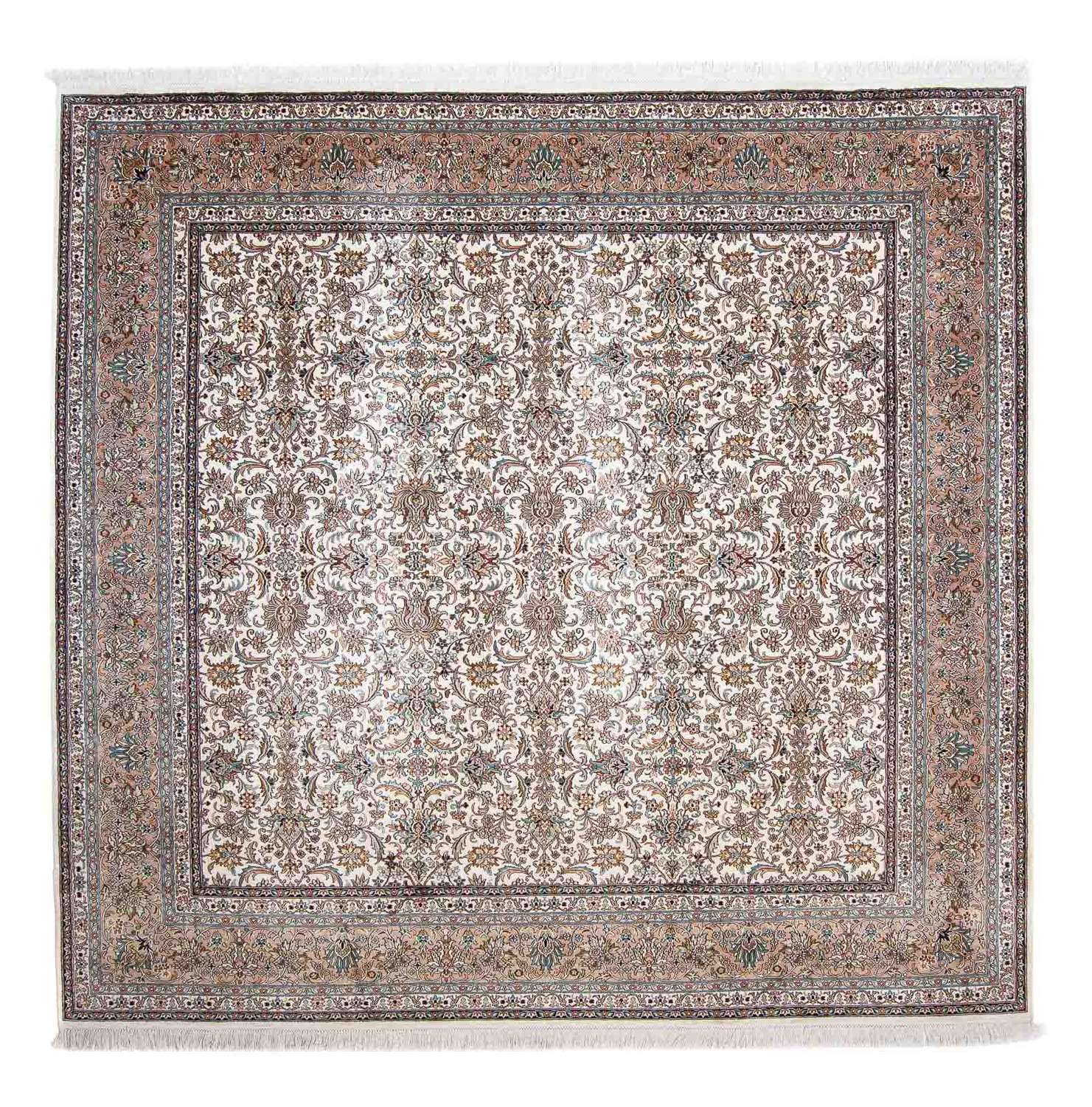 Silk Rug - Kashmir Silk square  - 246 x 243 cm - beige