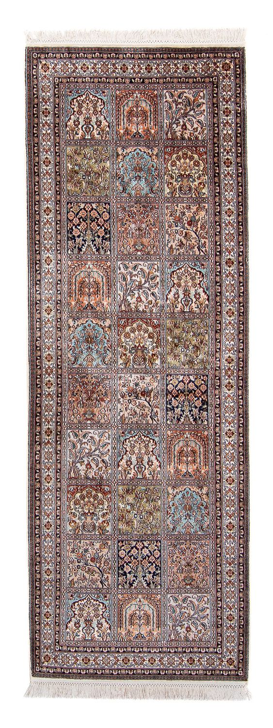 Runner Silk Rug - Kashmir Silk - 227 x 79 cm - multicolored