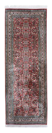 Runner Silk Rug - Kashmir Silk - 179 x 64 cm - dark red