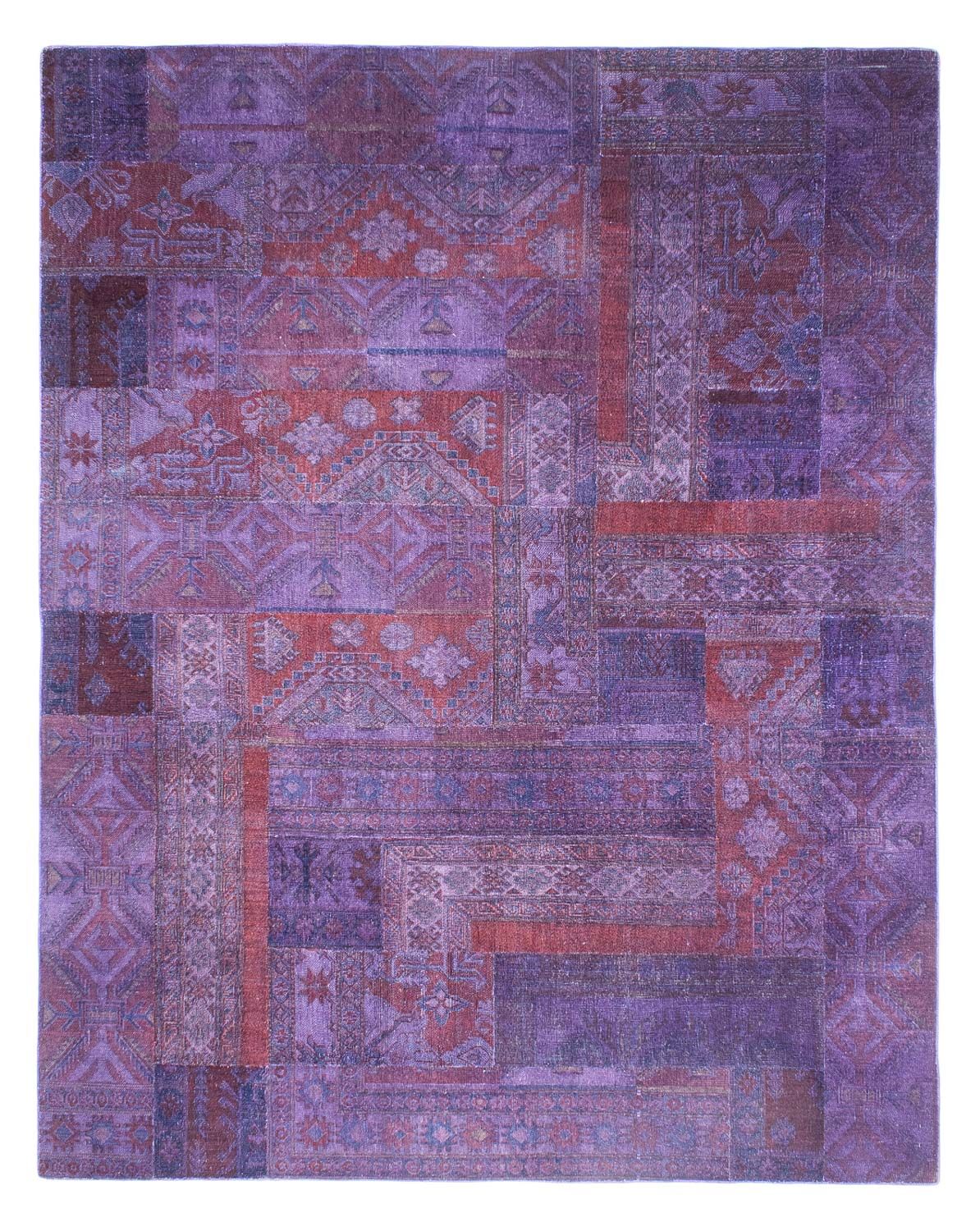 Patchwork Rug - 299 x 239 cm - purple