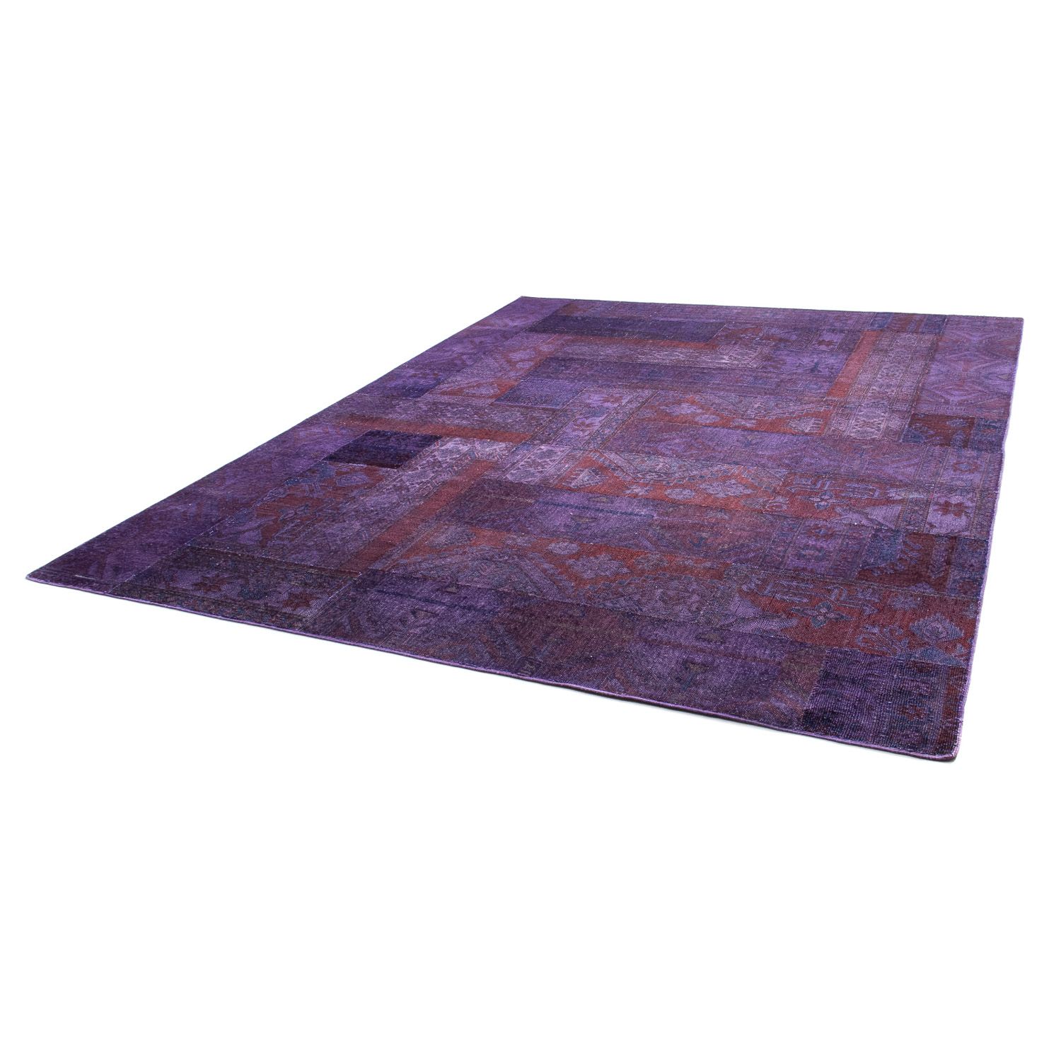 Patchwork Rug - 299 x 239 cm - purple