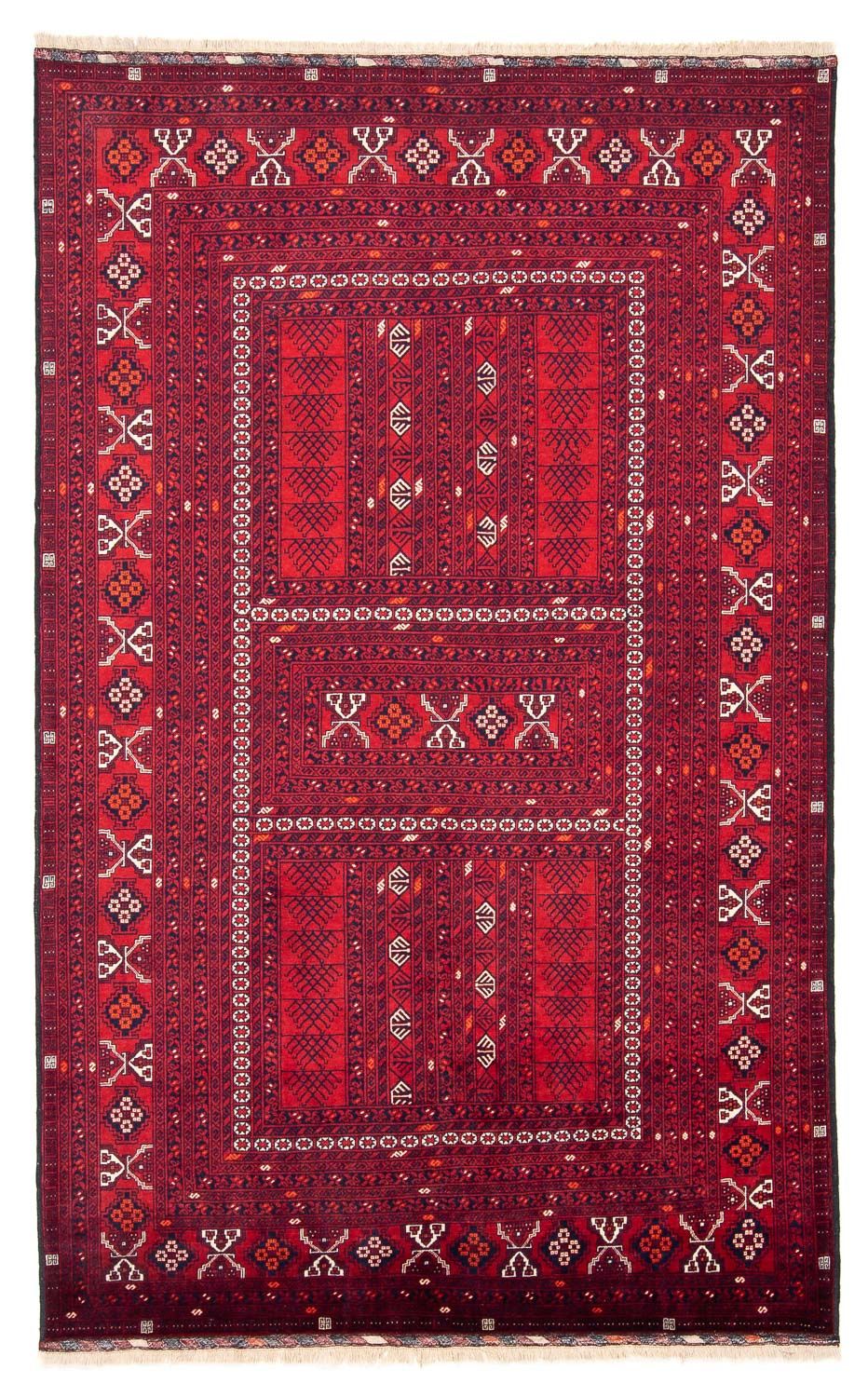 Turkaman Rug - 245 x 158 cm - dark red