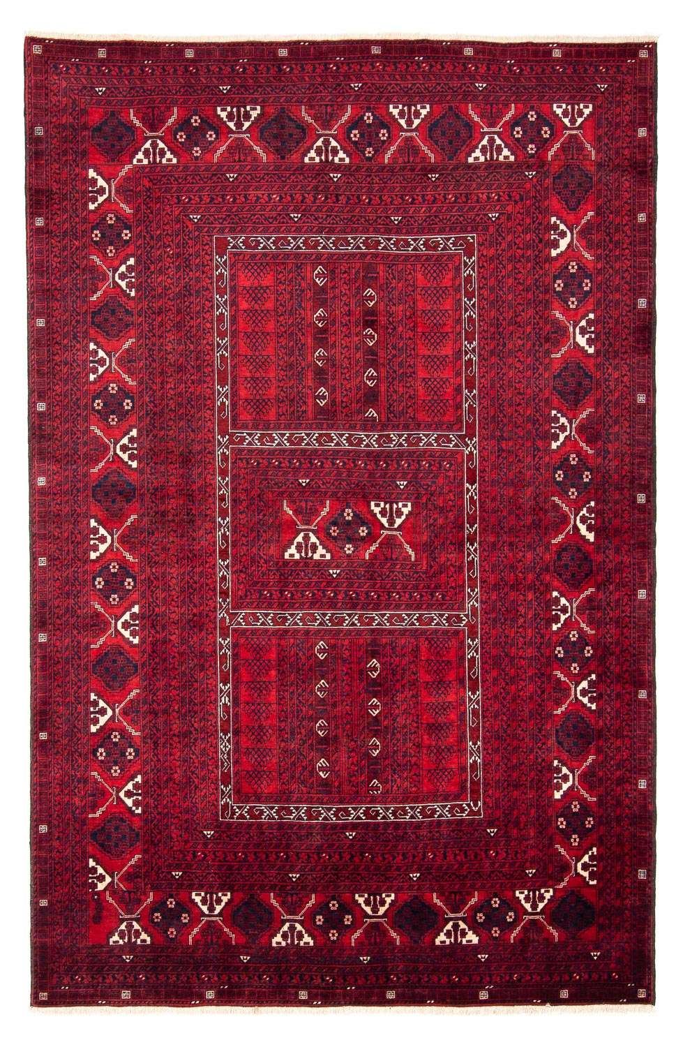 Turkaman Rug - 240 x 157 cm - dark red