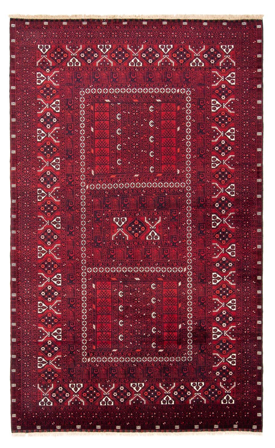 Turkaman Rug - 252 x 160 cm - dark red