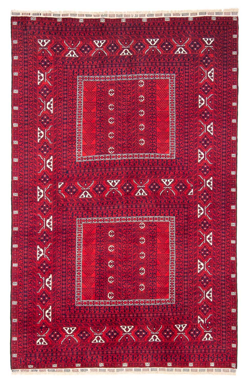 Turkaman Rug - 233 x 157 cm - dark red