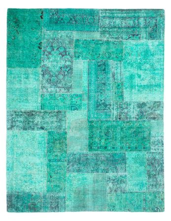 Patchwork Rug - 297 x 231 cm - turquoise