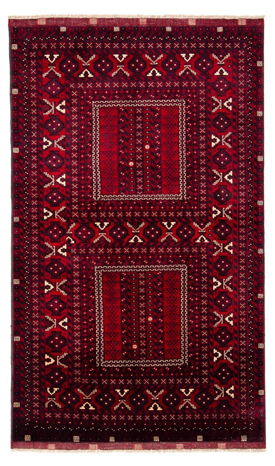 Turkaman Rug - 245 x 156 cm - dark red