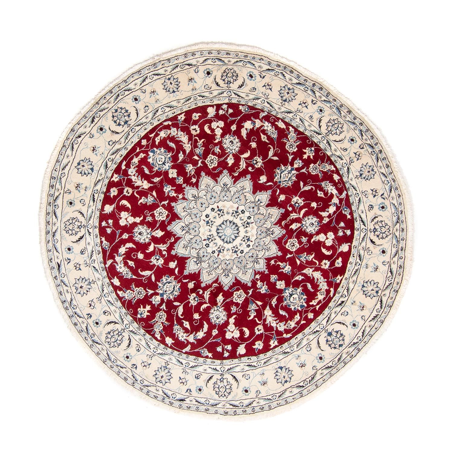 Perser Rug - Nain round  - 245 x 245 cm - dark red