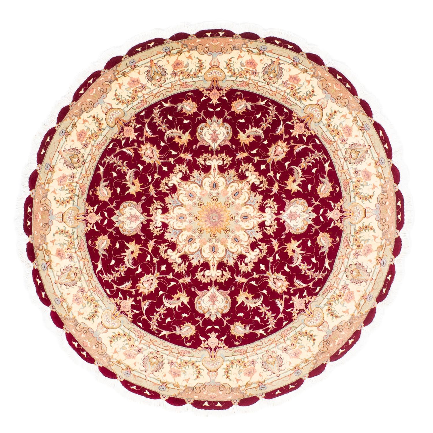 Perser Rug - Tabriz - Royal round  - 150 x 150 cm - dark red