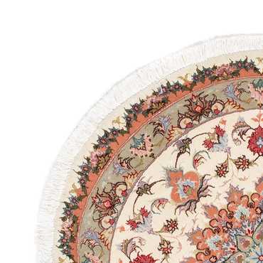 Perser Rug - Tabriz - Royal round  - 100 x 100 cm - beige