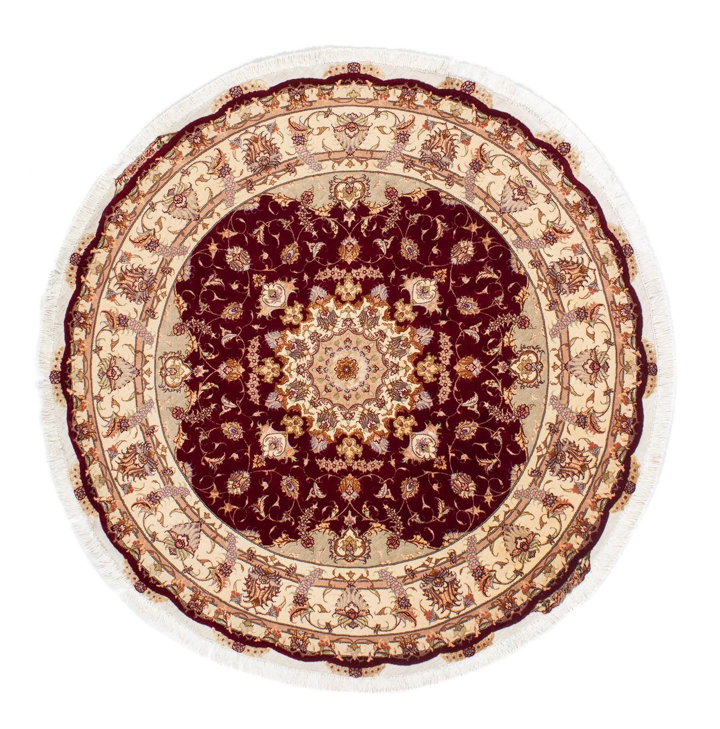 Perser Rug - Tabriz - Royal round  - 155 x 155 cm - dark red