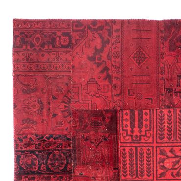 Patchwork Rug - 296 x 196 cm - dark red