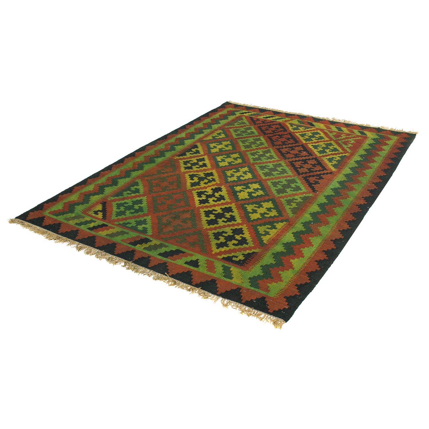 Kelim Rug - Oriental - 197 x 148 cm - dark green