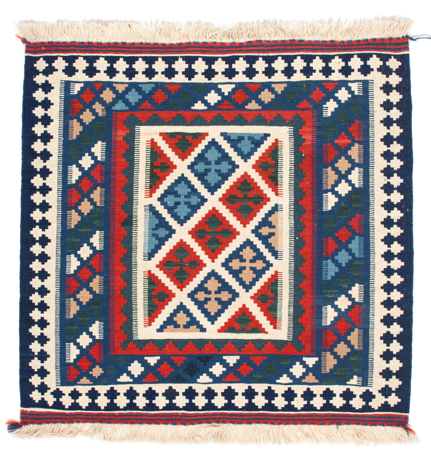 Kelim Rug - Oriental square  - 103 x 100 cm - dark blue