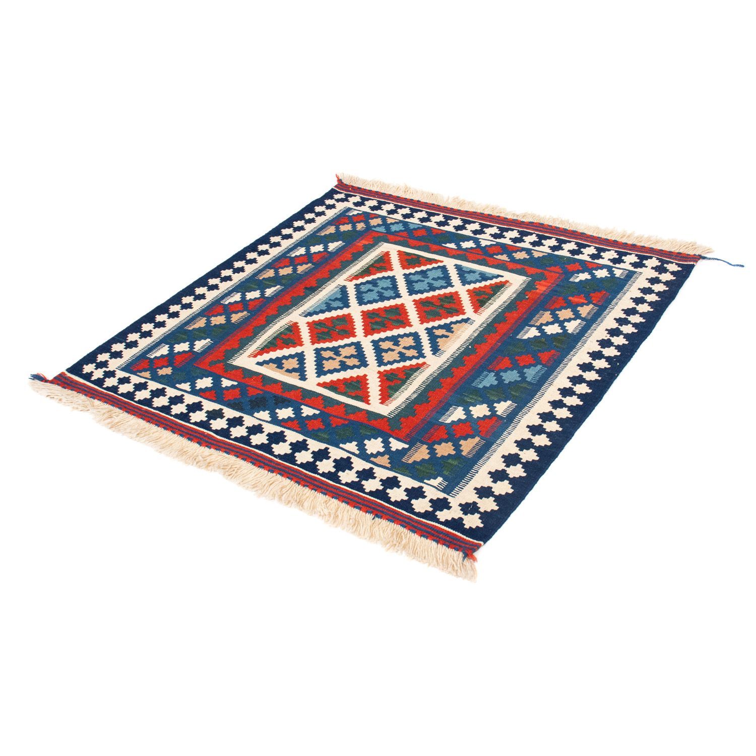 Kelim Rug - Oriental square  - 103 x 100 cm - dark blue