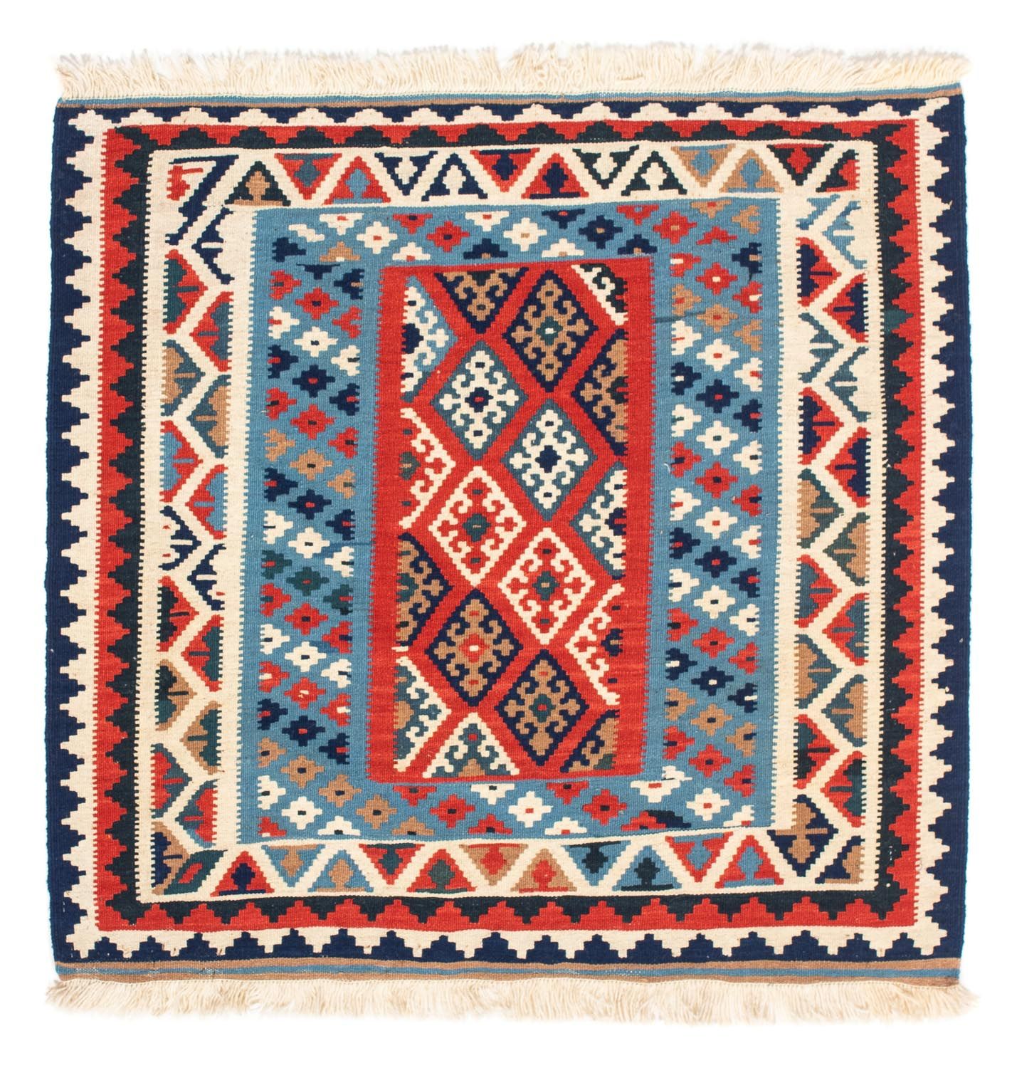 Kelim Rug - Oriental square  - 104 x 100 cm - multicolored