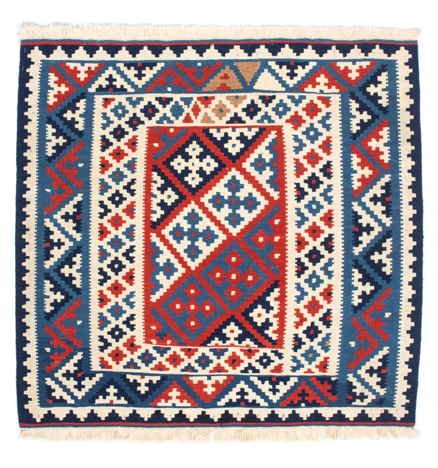 Kelim Rug - Oriental square  - 101 x 96 cm - multicolored