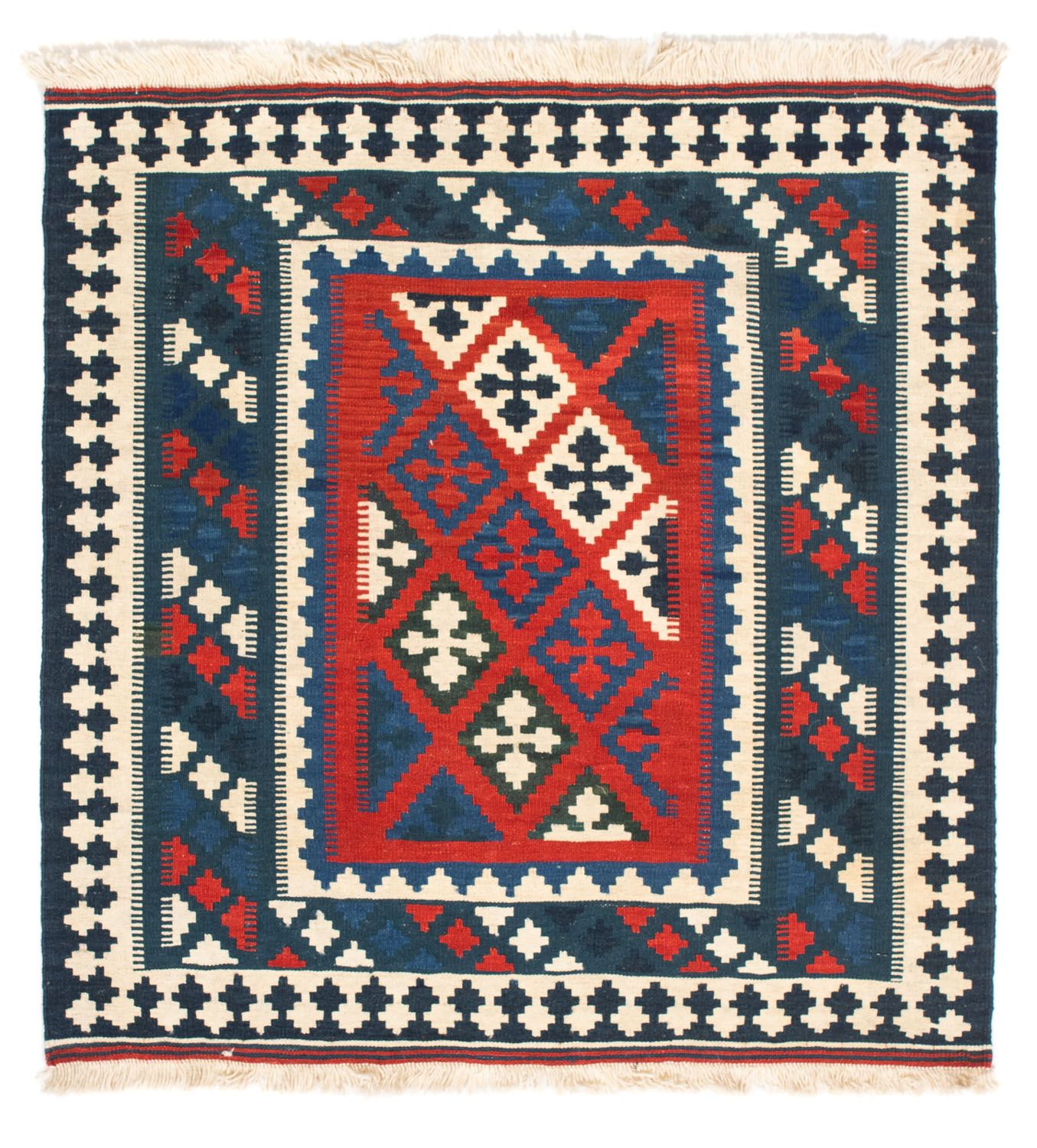 Kelim Rug - Oriental square  - 105 x 102 cm - multicolored