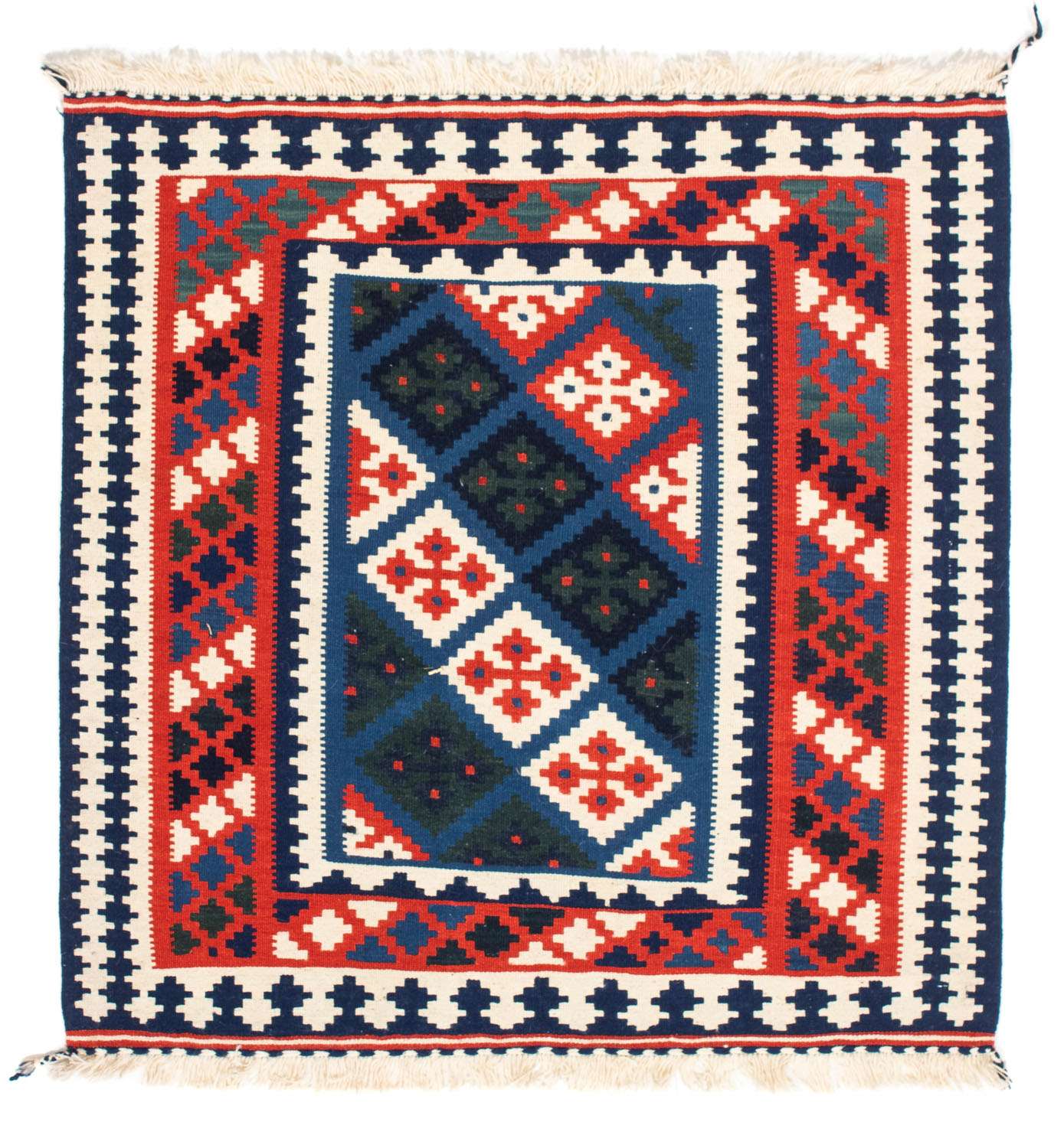 Kelim Rug - Oriental square  - 104 x 103 cm - multicolored