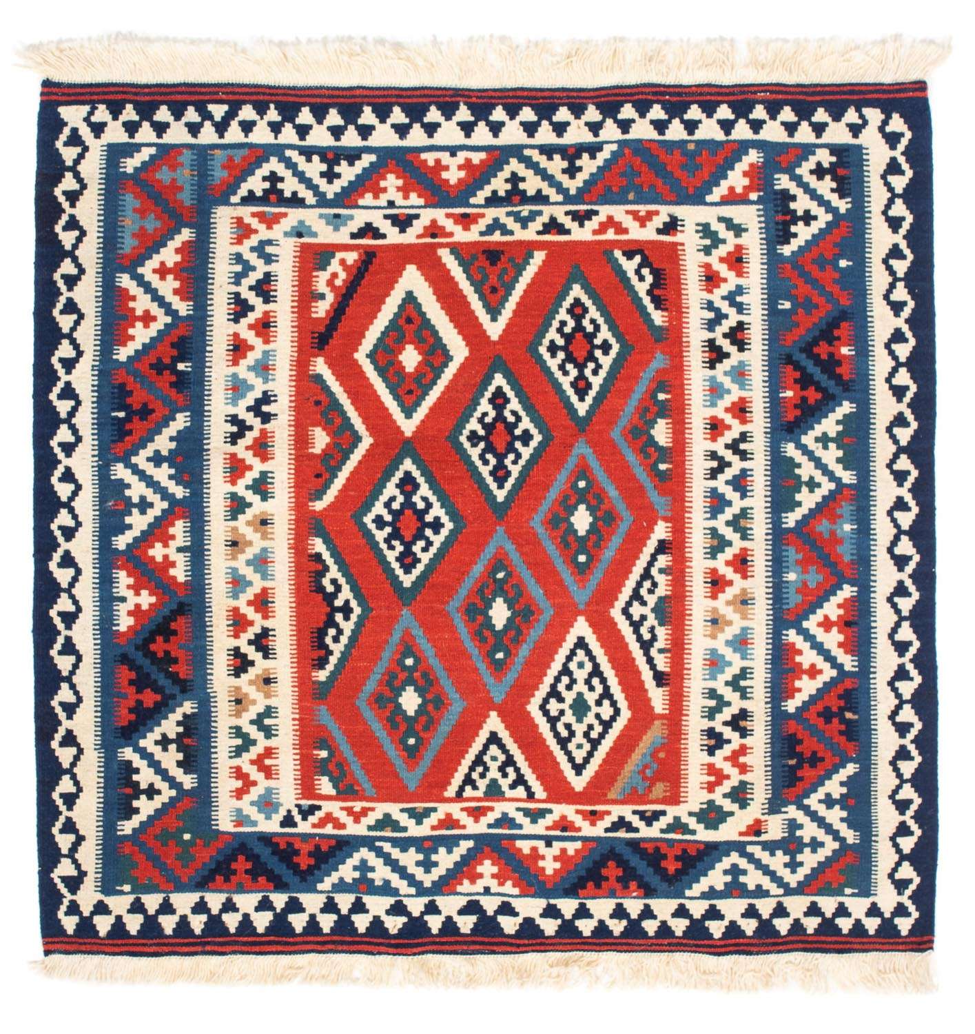 Kelim Rug - Oriental square  - 103 x 101 cm - multicolored