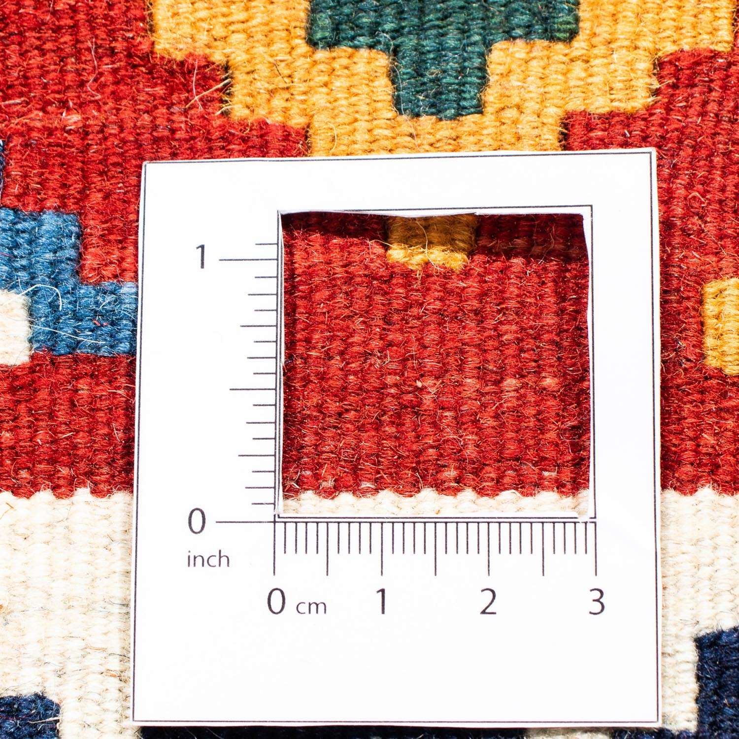 Kelim Rug - Oriental square  - 100 x 97 cm - dark red