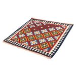 Kelim Rug - Oriental square  - 100 x 97 cm - dark red