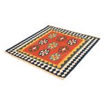 Kelim Rug - Oriental square  - 105 x 100 cm - dark red