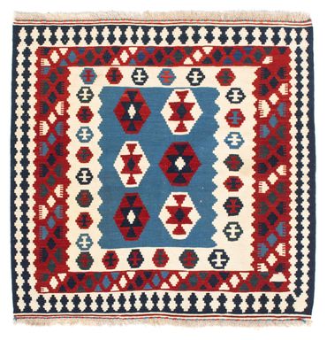 Kelim Rug - Oriental square  - 107 x 102 cm - blue