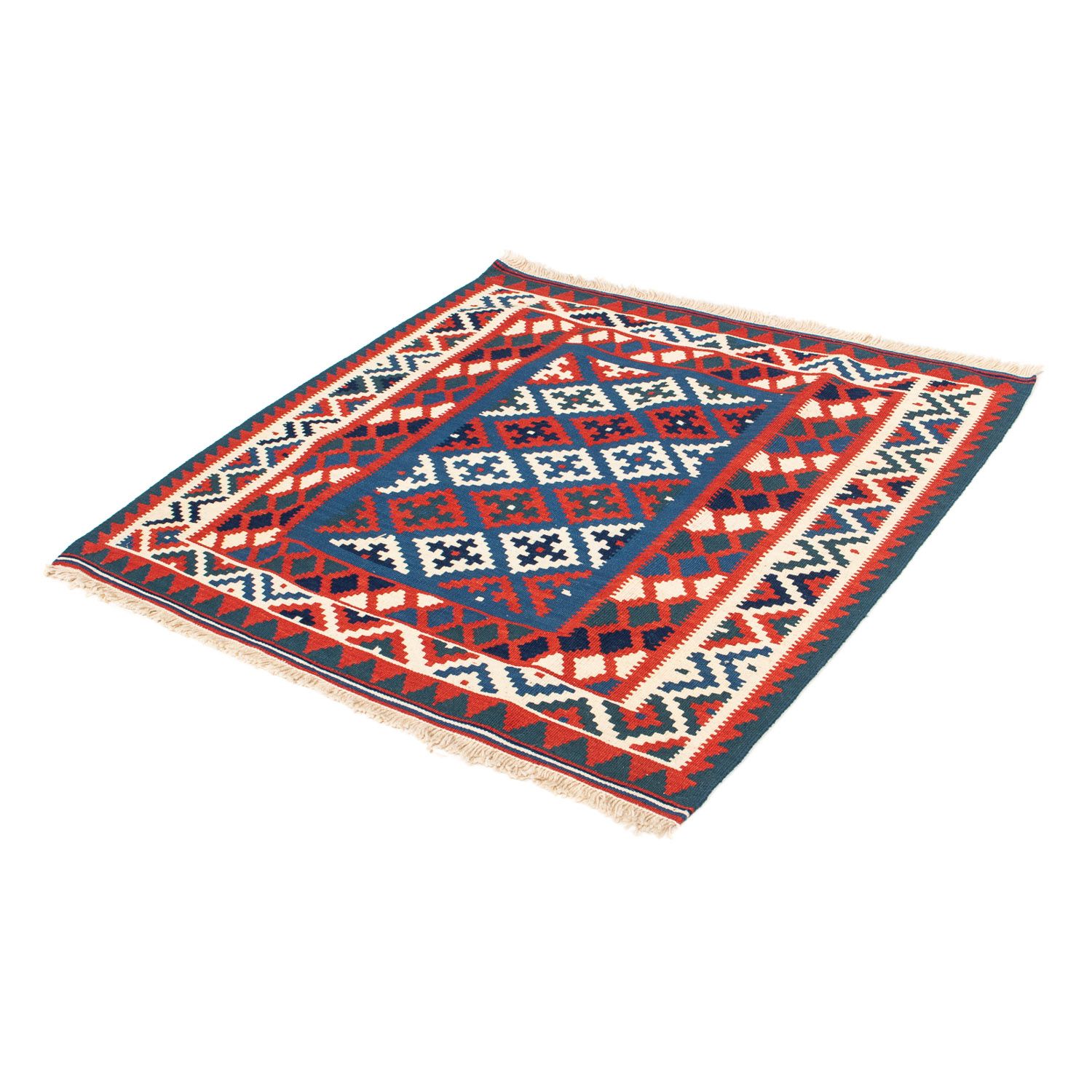 Kelim Rug - Oriental square  - 106 x 103 cm - dark blue