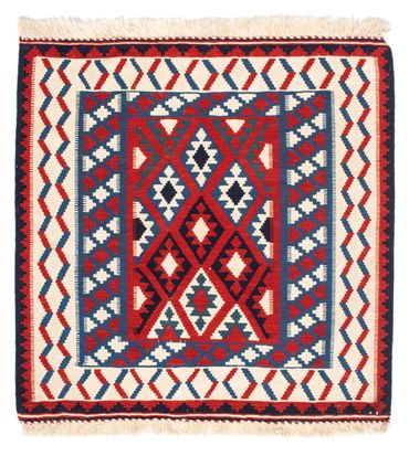 Kelim Rug - Oriental square  - 106 x 103 cm - dark red