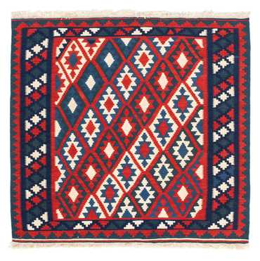 Kelim Rug - Oriental square  - 102 x 94 cm - dark red