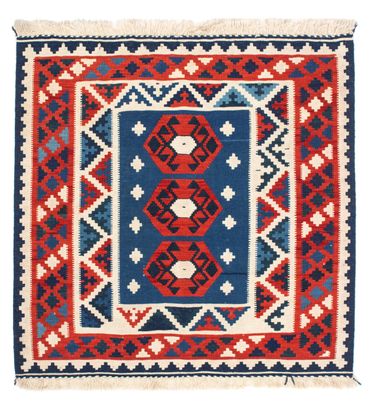 Kelim Rug - Oriental square  - 105 x 104 cm - dark blue