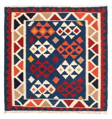 Kelim Rug - Oriental square  - 103 x 100 cm - dark blue