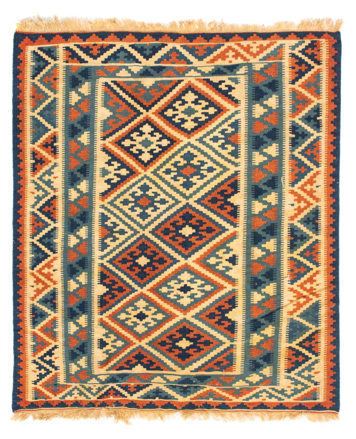 Kelim Rug - Oriental square  - 105 x 95 cm - multicolored