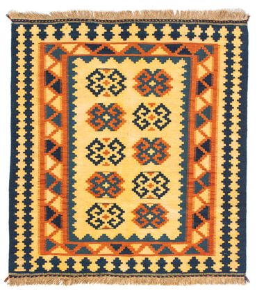 Kelim Rug - Oriental square  - 107 x 100 cm - light beige