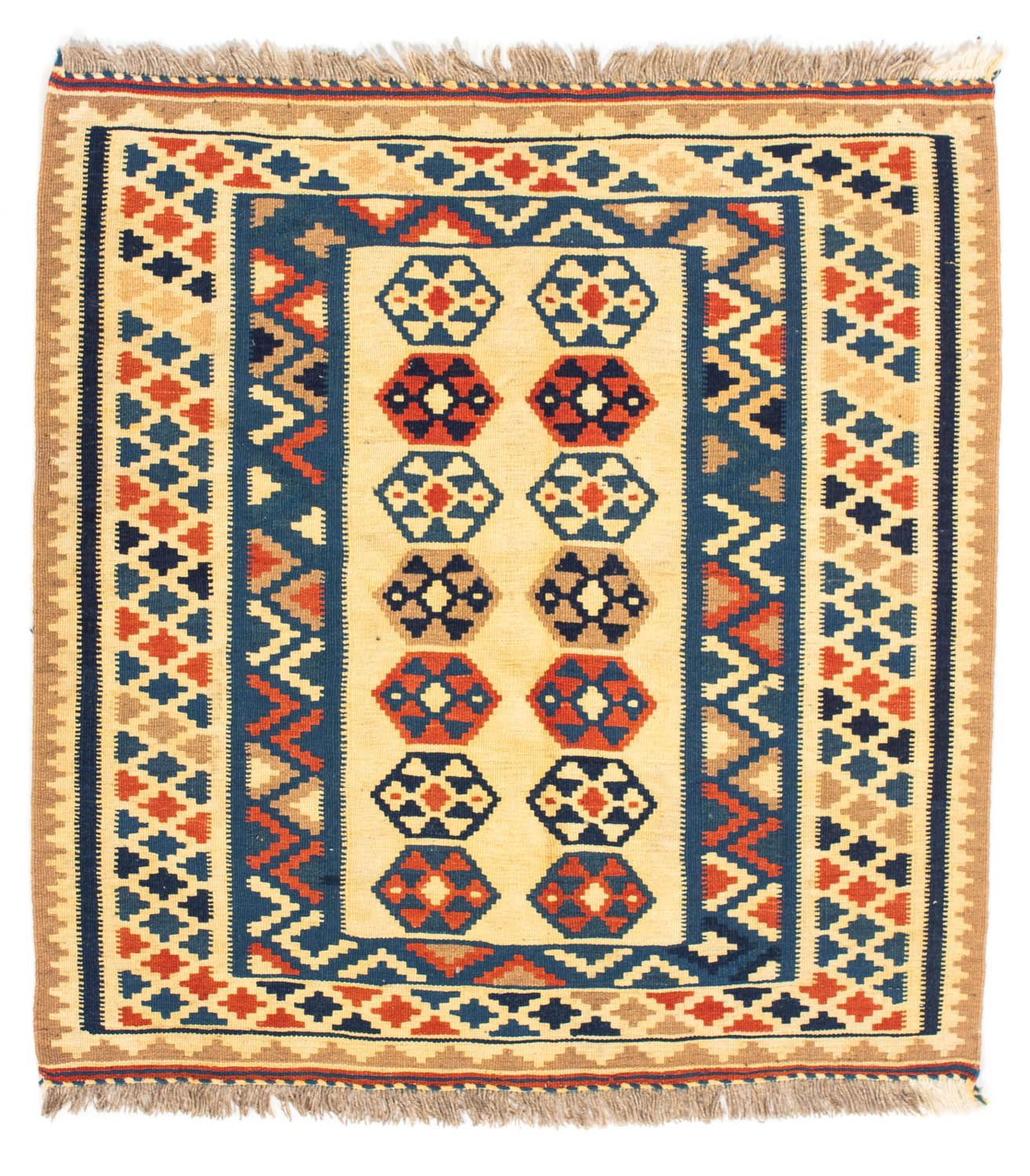 Kelim Rug - Oriental square  - 103 x 100 cm - beige