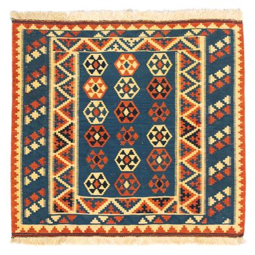 Kelim Rug - Oriental square  - 105 x 103 cm - dark blue